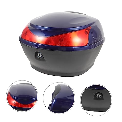 Top case moto 35L bleu rigide et verrouillable avec réflecteur