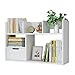 NUODWELL Libreria da scrivania con cassetto, organizer per rack fai da te, espositore da tavolo, multifunzione, per ufficio, libri, cosmetici, per ufficio e casa, colore: bianco