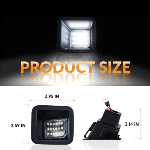 DERMOKA LED License Plate Light For 2017-2022 Ford F250 F350 F450 Super Duty Pickup Truck Tag Lamp Assembly with Socket, 6000K White 2PCS
