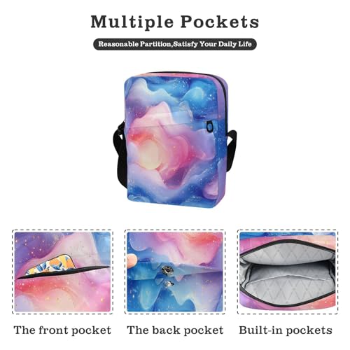 messenger bags for women shoulder bag crossbody Womens Fashion Purses Adjustable Strap for business business- Pink Royal Blue Rainbow2