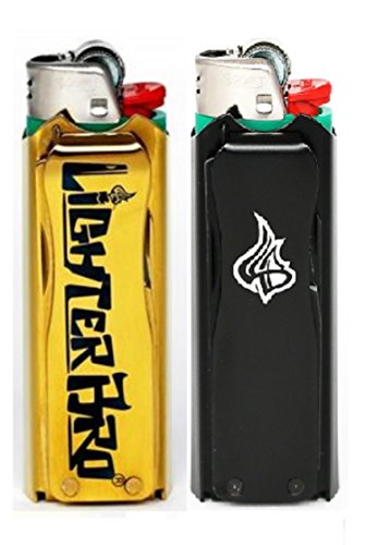 LighterBro Lighter Sleeve - Multi-tool - Stainless Steel (Black + Gold)
