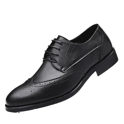 Designer Leather Oxford Shoes for Men, Italian Pointed Toe Lace-up Dress Shoes, Breathable Wedding & Business Formal Shoes
