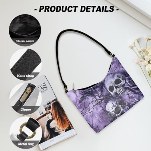 Image of Handbag for Women Leather Underam Shoulder Bag with Zipper Fashion Work Purse Waterproof Travel Wallet