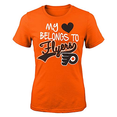 Outerstuff Philadelphia Flyers NHL Girls Orange My Heart Belongs to T-Shirt