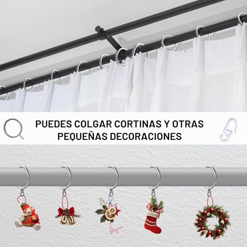 Miniatura 4 de Anillos De Cortina, Ganchos De Metal Para Cortinas, Estilo Retro, 40 Unidades De 30 Mm De Diámetro Interior, Color Plateado, Material Metálico, Perfecto Para Cortinas Transparentes En Cafeterías O