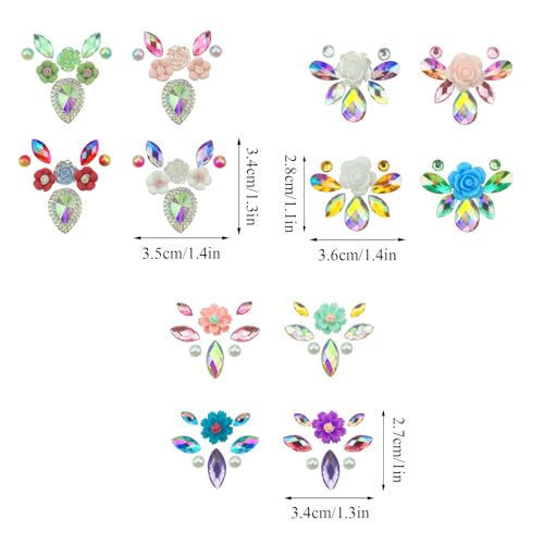 12PCS Face Gems Stickers, Rhinestones for Forehead, Body Art DIY, Festival Party