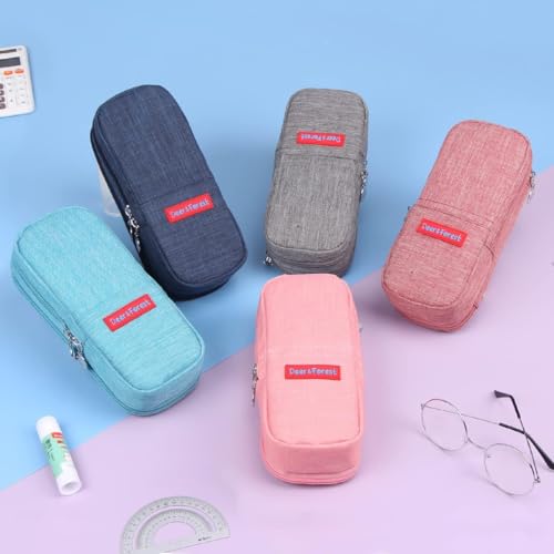 Image of Storio Pencil Box Pouch for School Kids Girls & Boys Aesthetic | Cute Stationary Compass Box Case Organiser | Large Capacity, Cute Standing - Color as per Availability
