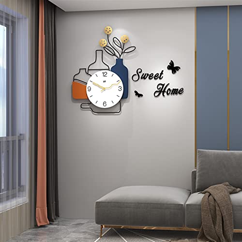 Horloge murale grand cadran lisible pour décoration salon moderne