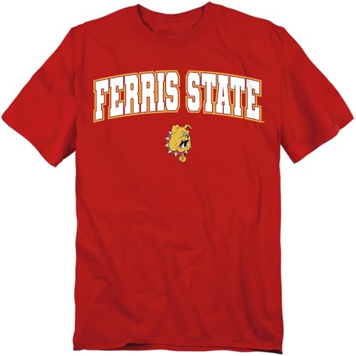 LOGOVISION Ferris State University Arch Logo Unisex Adult T Shirt, Red, Small