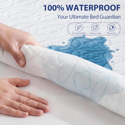 RestTwill Waterproof Mattress Protector King, Noiseless Mattress Pad | Washable Soft Breathable Fabric Bed Cover with Deep Pocket Up to 21”for Home, Hotel - image 2