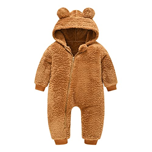 Image of Srkrando Newborn Baby Boy Fleece Romper Clothes Snowsuit Infant Winter Coat 0-3-6 Months
