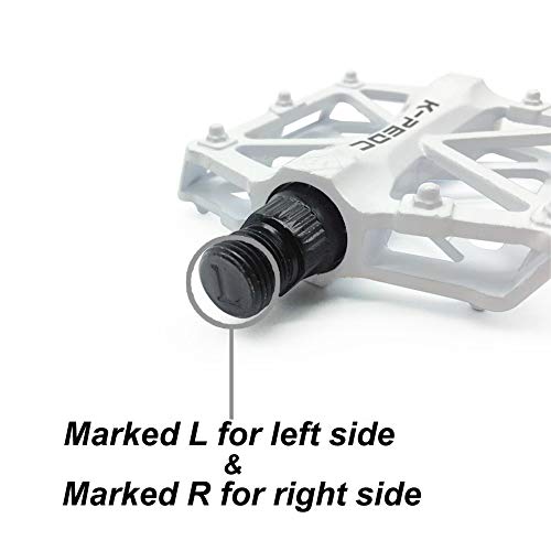 Sealed Bearing Lightweight Aluminum Medal Platform Road Bike Pedals Suit For Mtb Bmx Mountain Bike Cycling Bicycles (White) #TOP2