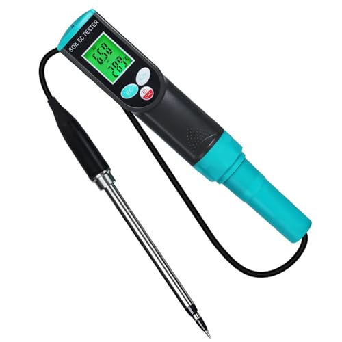 Medidor profesional de suelo para medir la conductividad y la temperatura, ABS que funciona con pilas, probador de suelo