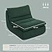 HOMCOM Bodenstuhl mit einteiligem ultrahochdichtem Schaumstoff, Bodensessel Lazy Sofa mit Samtoptik Meditationsstuhl Relaxsessel für Zuhause, Büro, Grün
