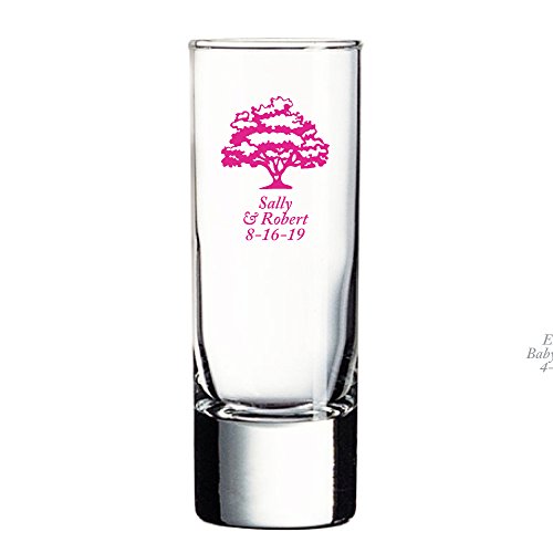 Vasos shot personalizados printed tall fucsia pack 72