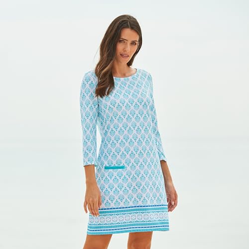 Cabana Life Shift Dress, UPF 50+ Sun Protection Casual Dress, Boat Neckline, Quarter Sleeve, Womens Fashion4