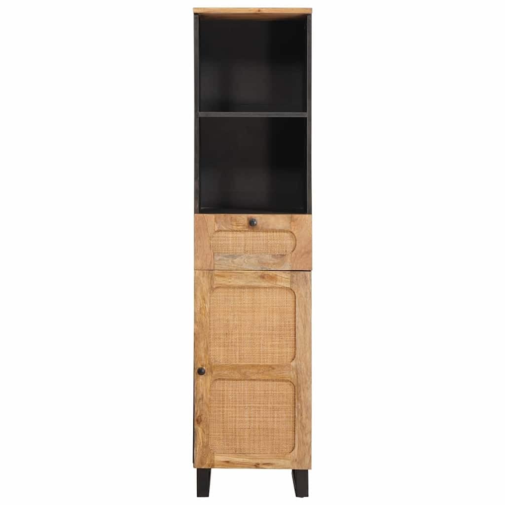 Armario de baño marrón 38 x 33 x 160 cm madera maciza mango