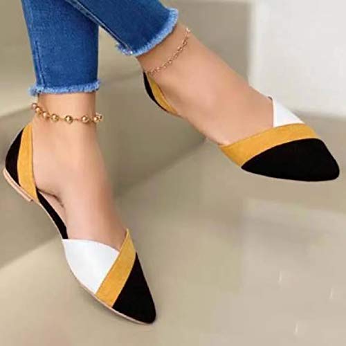 Flat Pointed Shoes Women, Fashion Color Matching Summer Sandals Backless Comfortable Lightweight Commuter Shoes Dressy2