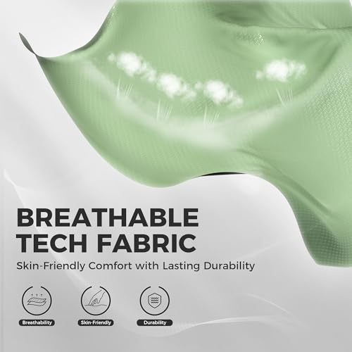 Dowinx Gaming Chair Breathable Fabric Game Chair with Gel Pad and Storage Bag, Comfortable Gamer Chair with Pocket Spring Cushion, Ergonomic Computer Chair with Footrest, Green