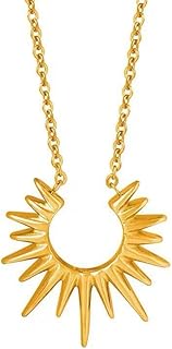 سلسلة من الفولاذ المقاوم للصدأ 316l المطلية بالذهب 18 قيراط شكل شمس أنيقة وعصريه