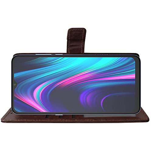 Image of Amazon Brand - Solimo Flip Leather Mobile Cover (Soft, Flexible & Kickstand Back case) Compatible for Micromax in 1b (Coffee)