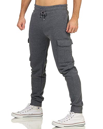 ZARMEXX Pantalones cargo para hombre, pantalones de chándal, pantalones de deporte, pantalones de entrenamiento, pantalones de chándal con forro interior gris claro X-Large-XX-Large