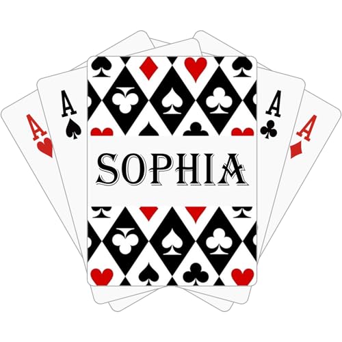 ooelyy Monogram Custom Playing Cards - Personalized Name Playing Cards for Birthday, Wedding, Anniversary, Party, Family or Boyfriend/Girlfriend Gifts