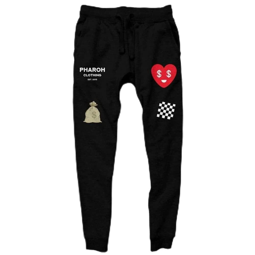 Pharoh ClothingMoney Bag Emoji Premium Joggers Black s