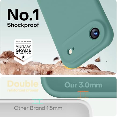 Image of LOVE 3000 Designed for iPhone Air Case, Premium Silicone [Compatible with Magsafe][Soft Anti-Scratch Microfiber Lining] Shockproof Protective Phone Case for Holsters 6.5 inch, Pine Green