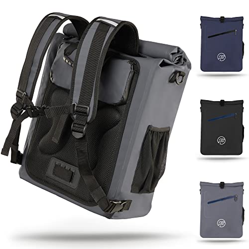 Forrider 3in1 Fahrradtasche für Gepäckträger mit Rucksack Wasserdicht 27L I Gepäckträgertasche Reflektierend I Sattel Tasche fürs Fahrrad (Grey)