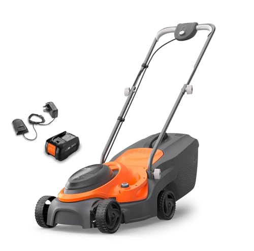 Flymo Cortacésped inalámbrico SimpliMow 320 de 18 V, Ligero y fácil de Usar con Ancho de Corte de 32 cm, Alturas Ajustables y Funcionamiento silencioso, Incluye batería y Cargador