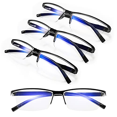 Image of 4 Pack Blue Light Blocking Reading Glasses 1.5 Men Women Glare UV Filter Blocker Readers 1.0 1.25 1.5 1.75 2.0 2.25 2.5 2.75 3.0 3.5 4.0 Black, 1.50