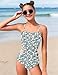 TALLWH Girl Swimsuit Bathing Suits Size 8-10 Printed Adjustable Straps Cut Out One Piece Swimsuit with Solid Color Cover Up Skirt Girls' Swimwear