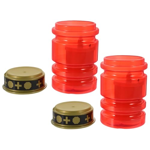 Velas LED para cementerio sin manchas ni fuego, pack de 2 luces de plástico a pilas para exterior