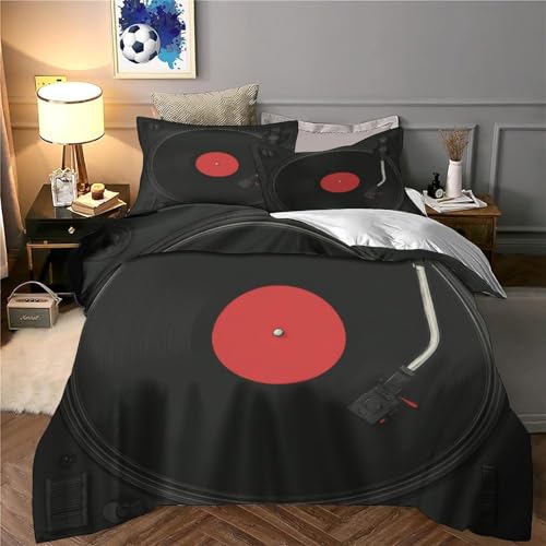 Platine vinyle housse de couette imprimé 3D super douce et résistante