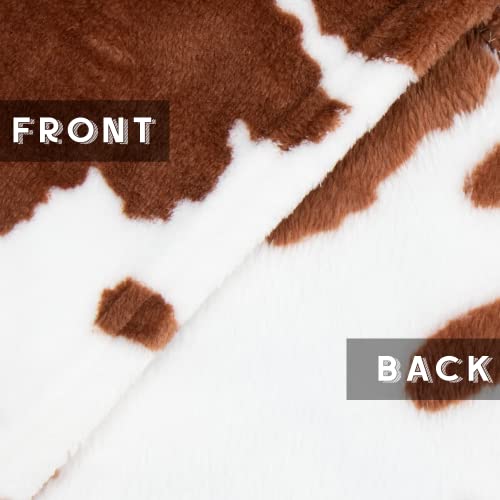 Brown Cow Print Blanket Plush Flannel Fleece Cute Throw Blanket Soft Warm Cow Blankets And Throws Lightweight Sofa Bed Travel Couch Blankets For Baby Kids Adults Girls Boys Teens Gift 50X60 Inch #TOP3