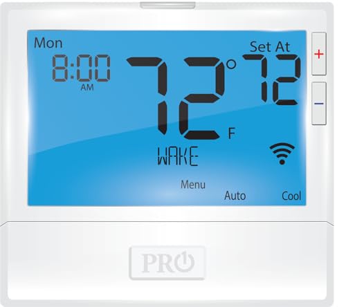 PRO1 T855iSH 8” Backlit WiFi Thermostat, 7-Day Programmable, 2H/2C Conventional,