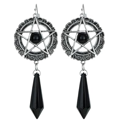 W WIDMANN MILANO Party Fashion - Pendientes de Satanás con pentagrama y cristal, accesorio de disfraz para Halloween y carnaval | Ya disponible en tu tienda friki favorita! En mundofriki.es!