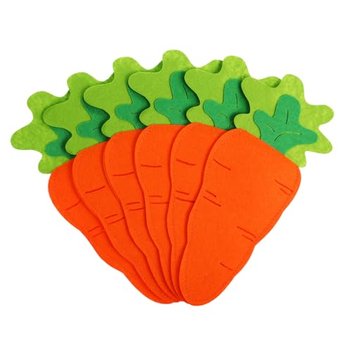 Didiseaon 6pcs Adorable Carrot Shape Cutlery Holder Bags for Easter Table Decor Festive Fork Pouches for Parties Storage for Silverware and Utensils