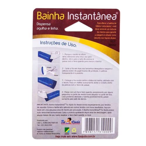 2x Fitas Bainha Instantânea Magica 4metros Barra Sem Costura Transparente