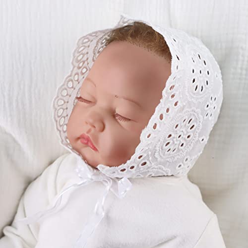 Cute Baby Lace Hat Infant Baby Girls Bonnet Newborn Christening Cap Summer Sun Hats For Girls 0-6 Months (White-B) #TOP24