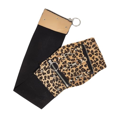 FUYISEN Wide Waist Belt Chain Dancers Costume Belt For Wrap Dress Leopards Print Chain Belt For Suit Skirt Jeans Body Jewelry