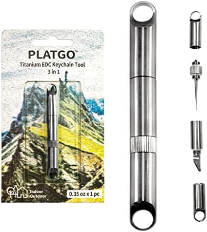 100% Titanium Alloy Toothpick Keychain Toothpicks 3 in 1, EDC Toothpick, Camping Toothpick, Micro Toothpick, Mini Cutter, Mini Car Window Breaker, Keychain Toothpick Tools Gifts for Men and Women
