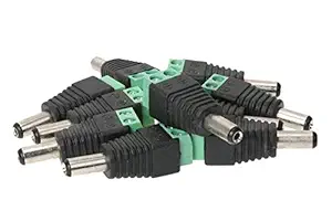 River Fox Dc Connectors Screw Type (Green) for CCTV Camera,(Pack of 10Pcs.)
