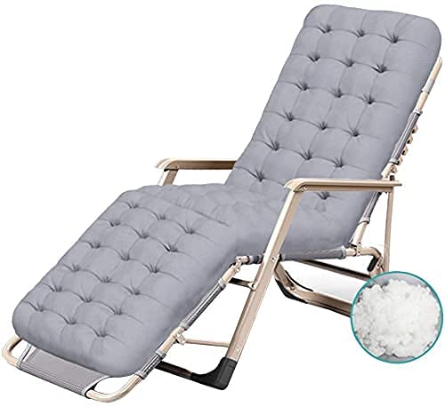 Chaise pliante zéro gravité grise en acier avec support renforcé 200 kg