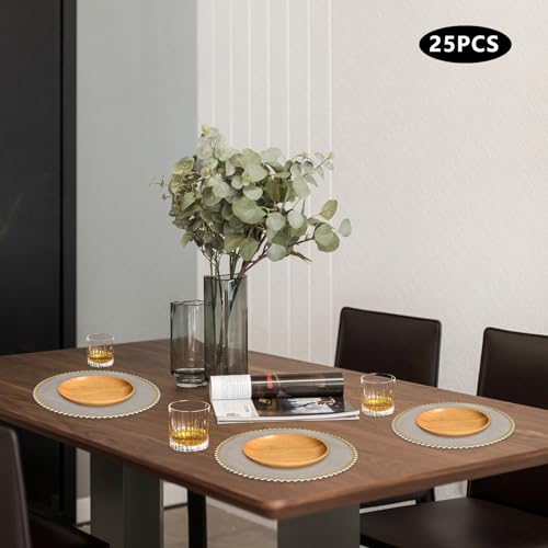 Set de 25 Platos Cargadores Transparentes Redondos 13 Pulg miniatura 4
