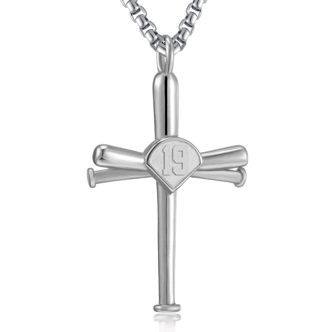 SKQIR Baseball Cross Pendant Necklace