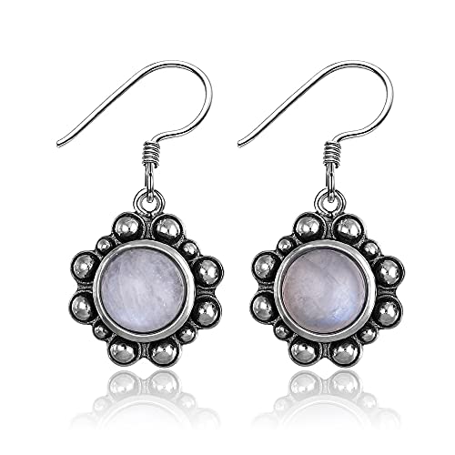 Pierre de lune boucles d'oreilles pendentif S 6mm de haute qualité