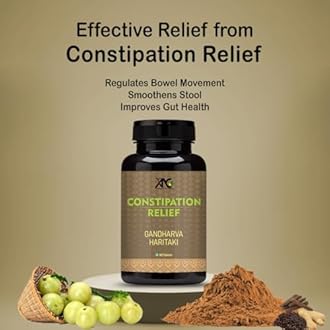 ANC Constipation Fast Relief Medicine | Ayurvedic Colon Cleanser For Gut health | Natural Laxative Haritaki Castor Oil Improves Digestion |Goodbye Isabgol, Powder, Triphala | (60 Tablets)