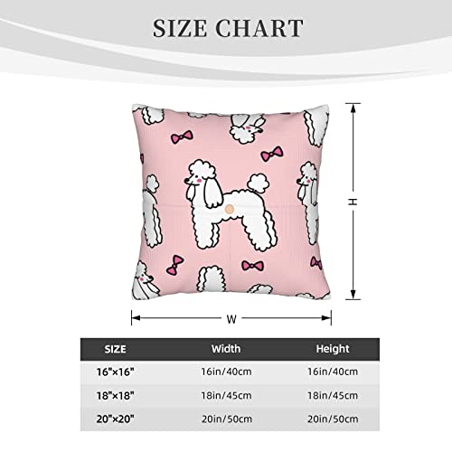 Vucemi Poodle Printed Throw Pillow Covers Square Linen Cushion Case Farmhouse Decorative Pillowcase Cushion Cover For Sofa Couch Bed 16"X16" #TOP3